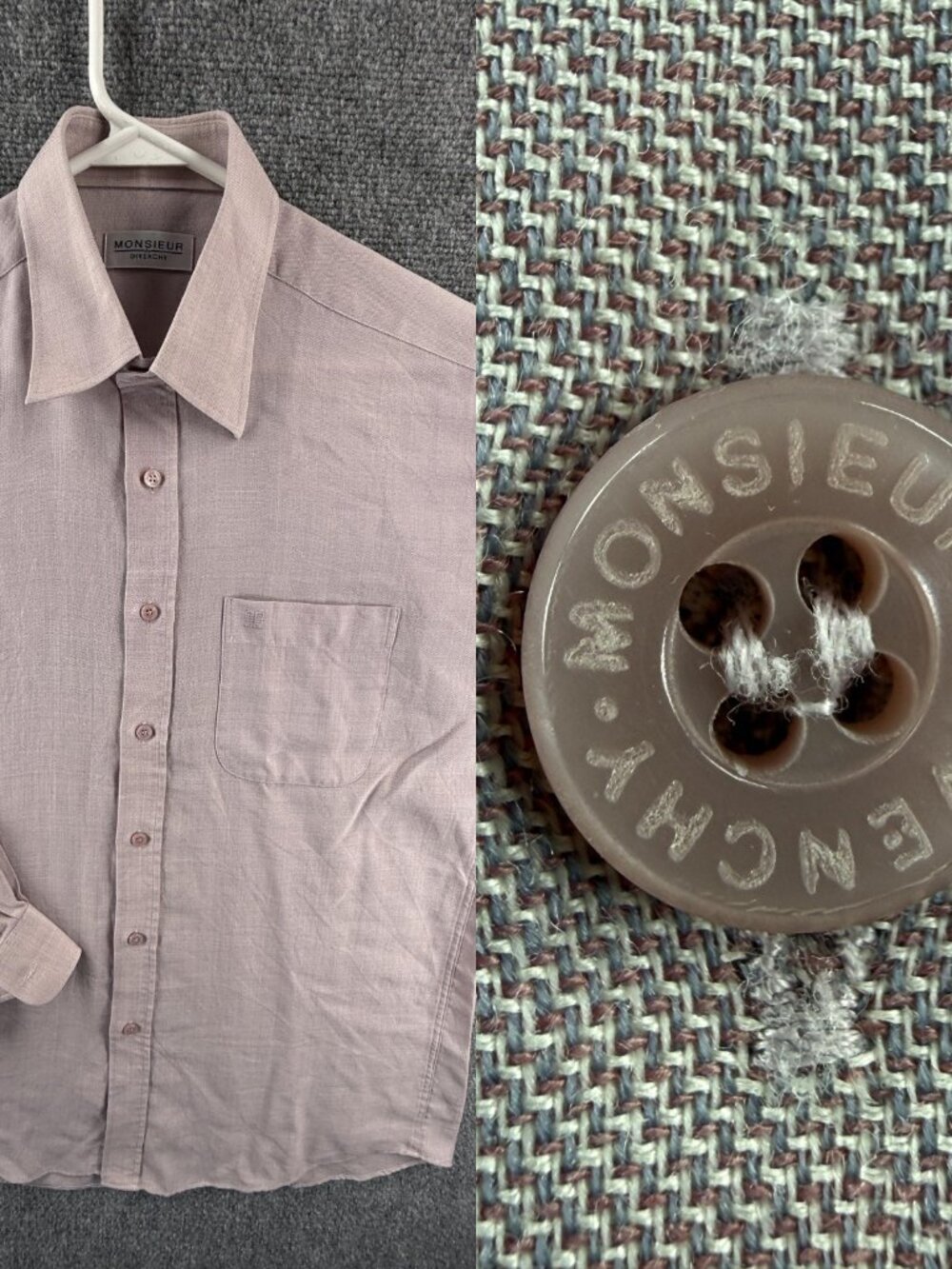 Givenchy 100 Point Monsieur Pink Long Sleeve Button Up Pocket Solid Shirt Mens